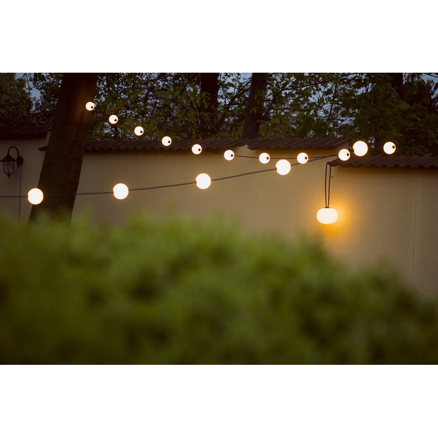 LED Διακοσμητικά λαμπάκια εξωτερικού χώρου GARLAND STONO 10xLED/10W/230V 6m IP67