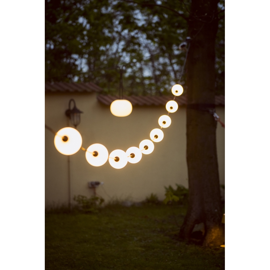 LED Διακοσμητικά λαμπάκια εξωτερικού χώρου GARLAND STONO 10xLED/10W/230V 6m IP67