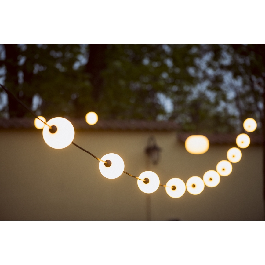 LED Διακοσμητικά λαμπάκια εξωτερικού χώρου GARLAND STONO 10xLED/10W/230V 6m IP67