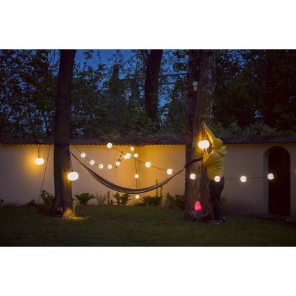 LED Διακοσμητικά λαμπάκια εξωτερικού χώρου GARLAND STONO 10xLED/10W/230V 6m IP67