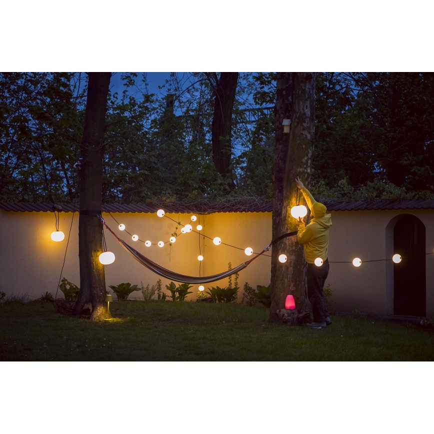 LED Διακοσμητικά λαμπάκια εξωτερικού χώρου GARLAND STONO 10xLED/10W/230V 6m IP67