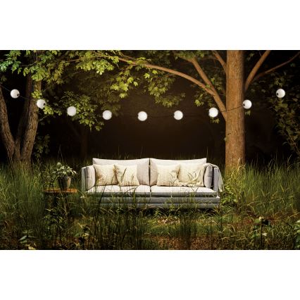 LED Διακοσμητικά λαμπάκια εξωτερικού χώρου GARLAND STONO 10xLED/10W/230V 6m IP67