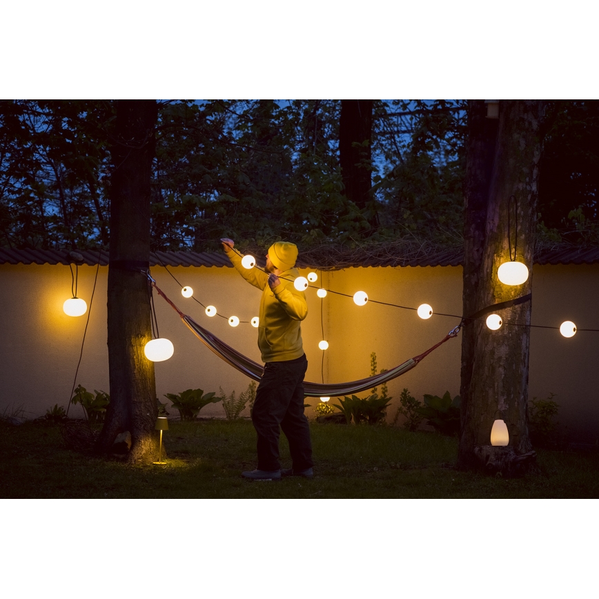 LED Διακοσμητικά λαμπάκια εξωτερικού χώρου GARLAND STONO 10xLED/10W/230V 6m IP67