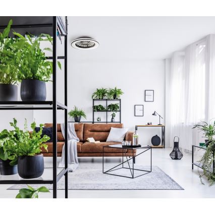 LED Ρυθμιζόμενο φωτιστικό οροφής με ανεμιστήρα PLAVE LED/48W/230V 3000/4000/6500K + τηλεχειριστήριο