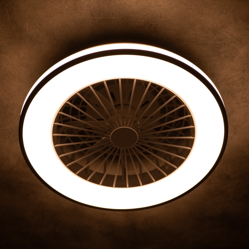 LED Ρυθμιζόμενο φωτιστικό οροφής με ανεμιστήρα PLAVE LED/48W/230V 3000/4000/6500K + τηλεχειριστήριο