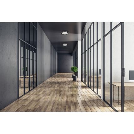 Φωτιστικό οροφής εξωτερικού χώρου LED BENO E LED/12W/230V 3000/4000/6500K διάμετρος 20 cm IP65 μαύρο