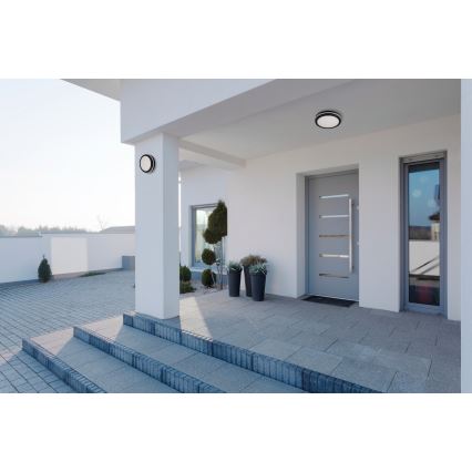 Φωτιστικό οροφής εξωτερικού χώρου LED BENO E LED/12W/230V 3000/4000/6500K διάμετρος 20 cm IP65 μαύρο