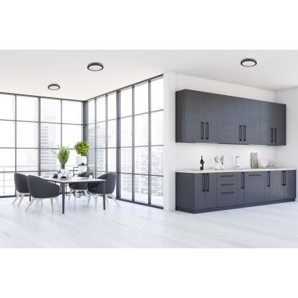 Φωτιστικό οροφής εξωτερικού χώρου LED BENO E LED/12W/230V 3000/4000/6500K διάμετρος 20 cm IP65 μαύρο
