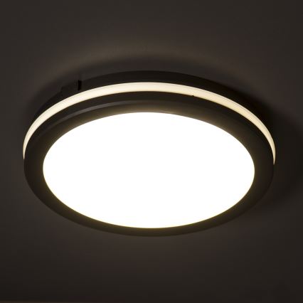 Φωτιστικό οροφής εξωτερικού χώρου LED BENO E LED/12W/230V 3000/4000/6500K διάμετρος 20 cm IP65 μαύρο