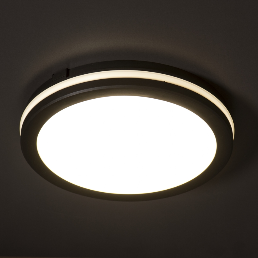 Φωτιστικό οροφής εξωτερικού χώρου LED BENO E LED/12W/230V 3000/4000/6500K διάμετρος 20 cm IP65 μαύρο