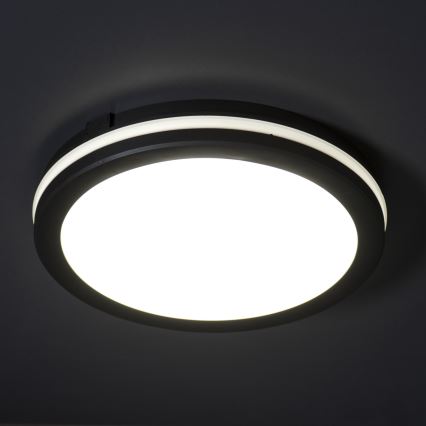 Φωτιστικό οροφής εξωτερικού χώρου LED BENO ECO LED/12W/230V 3000/4000/6500K διάμετρος 20 cm IP65 μαύρο