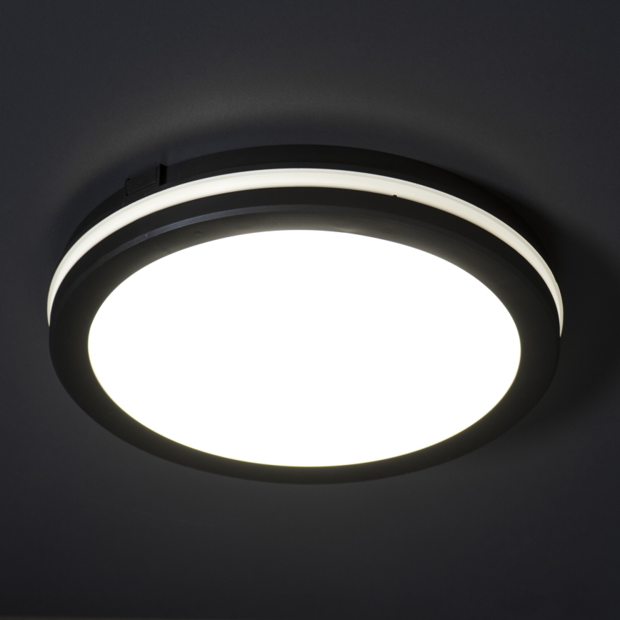 Φωτιστικό οροφής εξωτερικού χώρου LED BENO E LED/20W/230V 3000/4000/6500K διάμετρος 20 cm IP65 μαύρο
