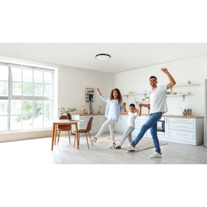 LED Dimmable φωτιστικό οροφής PLAFON LED/20W/230V 3000-6500K Wi-Fi μαύρο