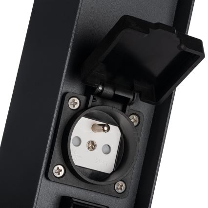 Φωτιστικό εξωτερικού χώρου με 2 πρίζες DASTEN 1xG9/11W/230V 80 cm IP44 μαύρο