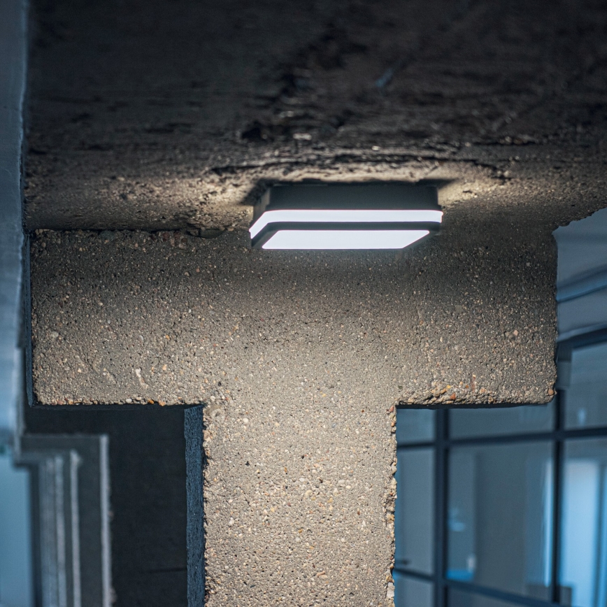 Φωτιστικό οροφής εξωτερικού χώρου LED BENO LED/12/18W/230V 3000/3500/4000K IP65 ανθρακί γωνιακό