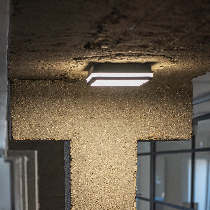 Φωτιστικό οροφής εξωτερικού χώρου LED με αισθητήρα κίνησης BENO LED/12/18W/230V 3000/3500/4000K IP65 ανθρακί γωνιακός