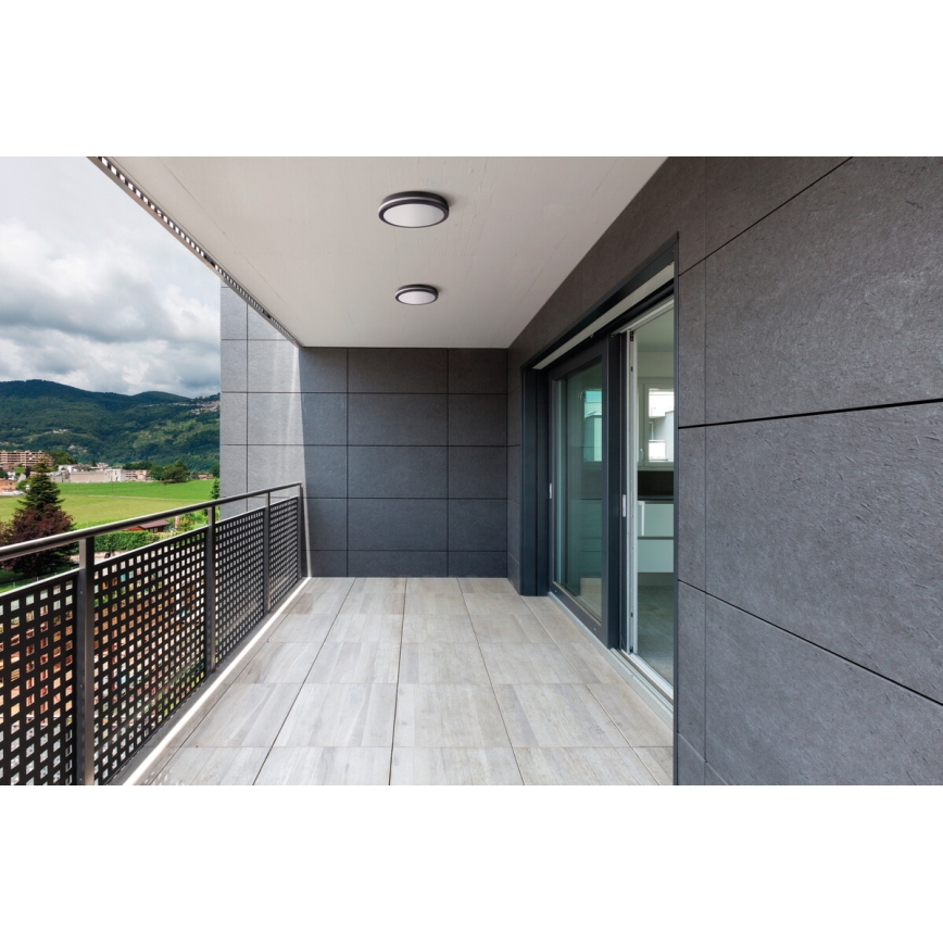 Φωτιστικό οροφής εξωτερικού χώρου LED BENO LED/12/18W/230V 3000/3500/4000K IP65 ανθρακί στρογγυλό