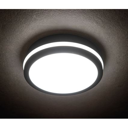 Φωτιστικό οροφής εξωτερικού χώρου LED BENO LED/12/18W/230V 3000/3500/4000K IP65 ανθρακί στρογγυλό