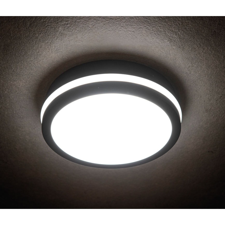 Φωτιστικό οροφής εξωτερικού χώρου LED BENO LED/12/18W/230V 3000/3500/4000K IP65 ανθρακί στρογγυλό