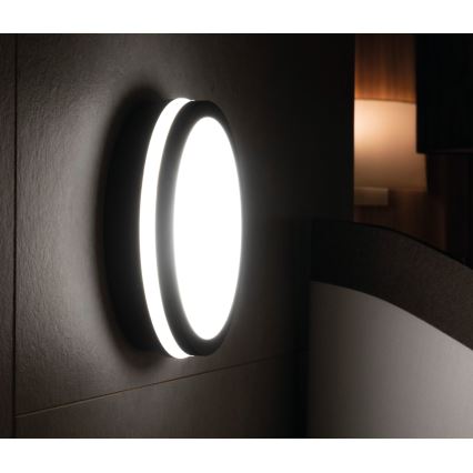 Φωτιστικό οροφής εξωτερικού χώρου LED BENO LED/12/18W/230V 3000/3500/4000K IP65 ανθρακί στρογγυλό