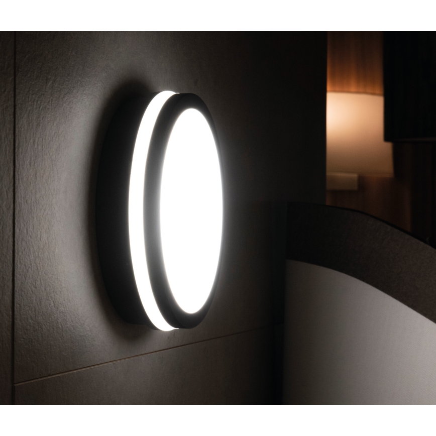 Φωτιστικό οροφής εξωτερικού χώρου LED BENO LED/12/18W/230V 3000/3500/4000K IP65 ανθρακί στρογγυλό