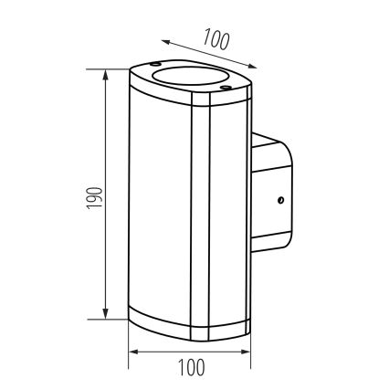 Επιτοίχιο φωτιστικό εξωτερικού χώρου ZEVI 2xGU10/10W/230V IP54 μαύρο