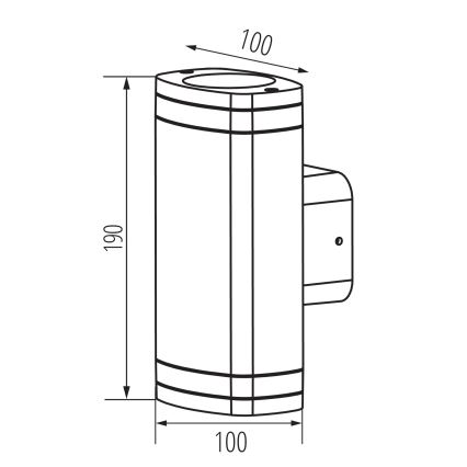 Επιτοίχιο φωτιστικό εξωτερικού χώρου ZEVI 2xGU10/10W/230V IP54 μαύρο