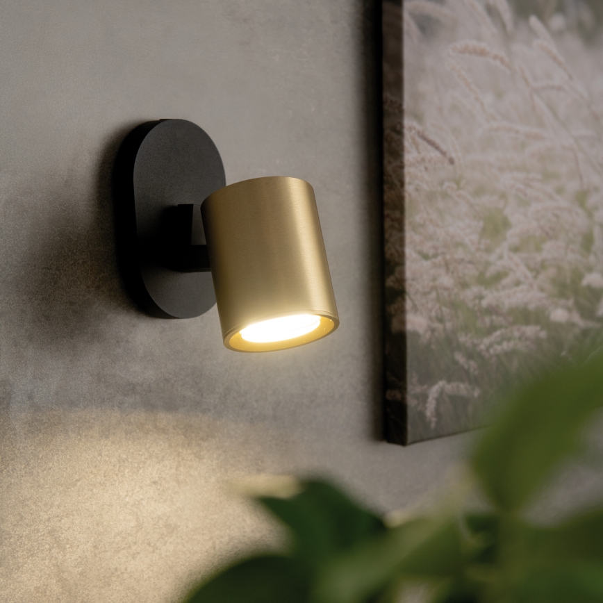 Σποτ τοίχου LAURIN 1xGU10/10W/230V ορείχαλκος/μαύρο