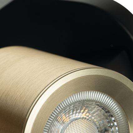 Σποτ τοίχου LAURIN 1xGU10/10W/230V ορείχαλκος/μαύρο