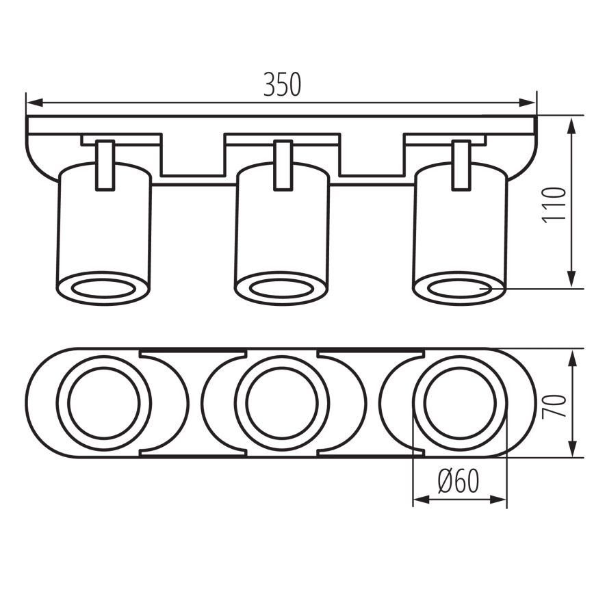 Φωτιστικό σποτ LAURIN 3xGU10/10W/230V ορείχαλκος/μαύρο
