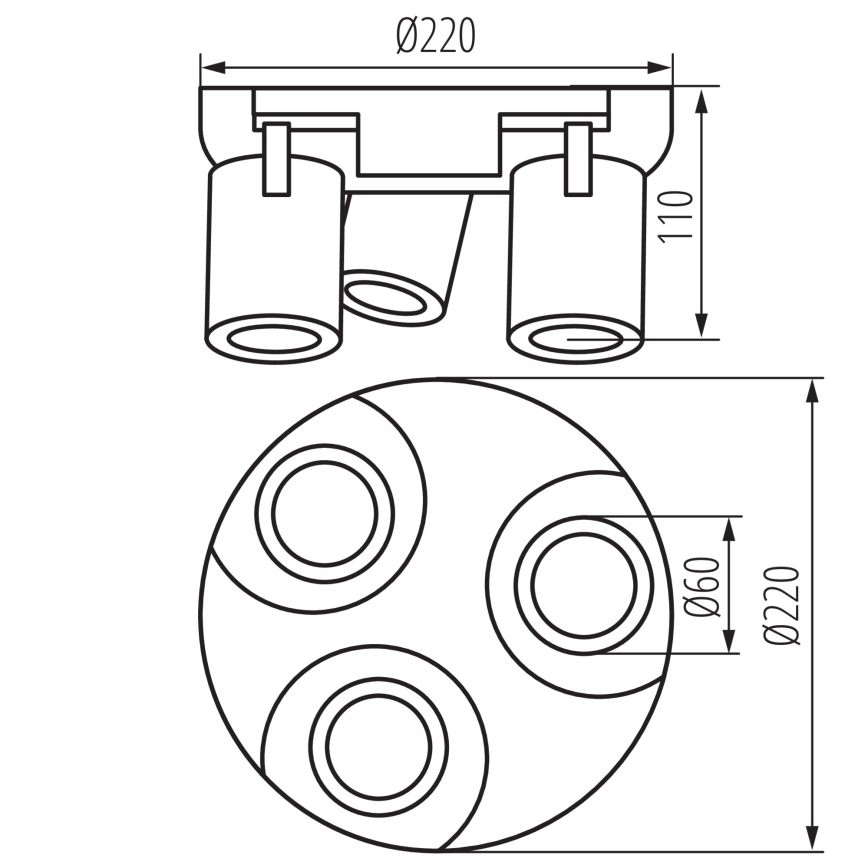 Φωτιστικό σποτ LAURIN 3xGU10/10W/230V ορείχαλκος/μαύρο