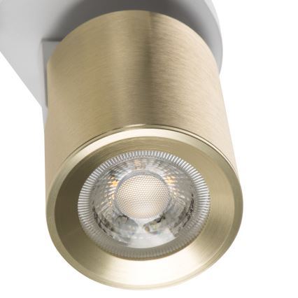 Σποτ τοίχου LAURIN 1xGU10/10W/230V ορείχαλκος/λευκό