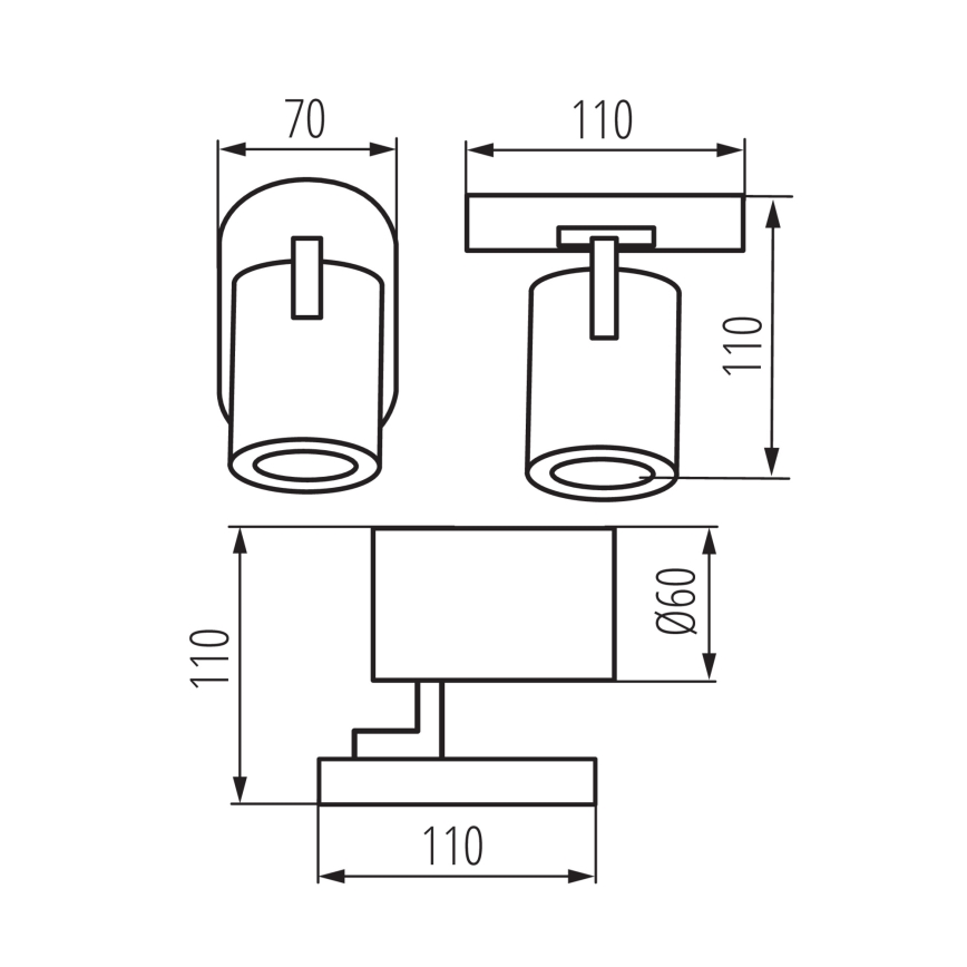 Σποτ τοίχου LAURIN 1xGU10/10W/230V ορείχαλκος/λευκό