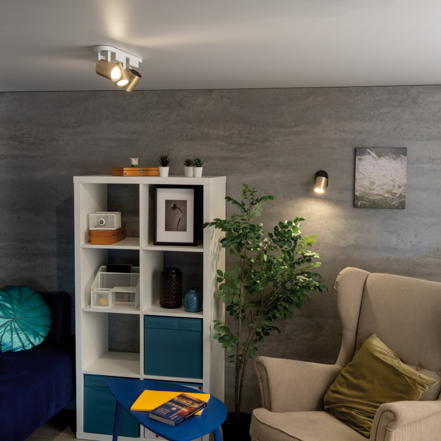 Φωτιστικό σποτ LAURIN 3xGU10/10W/230V ορείχαλκος/λευκό