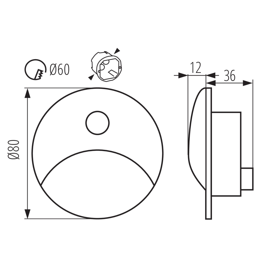 LED φωτιστικό σκάλας με αισθητήρα κίνησης και λυκόφωτος EXIN LED/2,5W/230V 3000K IP65 ανθρακί στρογγυλό