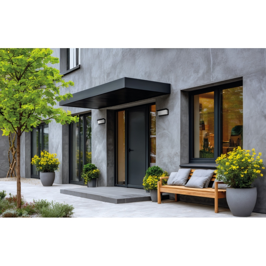 Εξωτερικό επιτοίχιο φωτιστικό LERTO 1xE27/15W/230V IP54 μαύρο