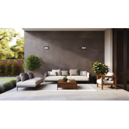 LED εξωτερικό επιτοίχιο φωτιστικό LERTO LED/12W/230V IP54 μαύρο