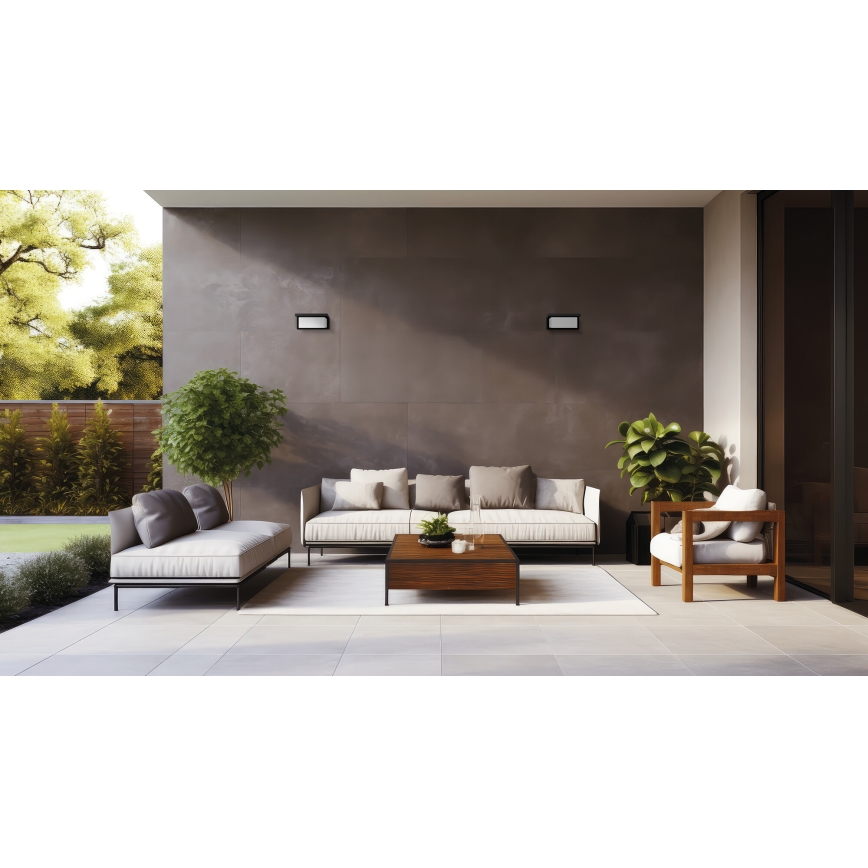 LED εξωτερικό επιτοίχιο φωτιστικό LERTO LED/12W/230V IP54 μαύρο