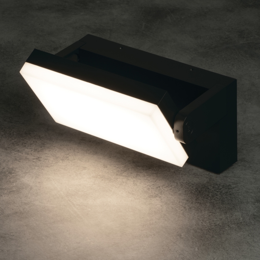 LED Επιτοίχιο φωτιστικό εξωτερικού χώρου με αισθητήρα κίνησης και λυκόφωτος XERTO LED/20W/230V 3000/4000/6500K IP44 μαύρο