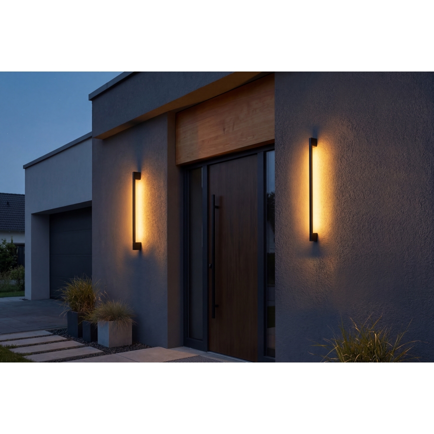 LED επιτοίχιο φωτιστικό εξωτερικού χώρου YALTE LED/8,5W/230V 3000/4000/6500K 93 cm IP54 μαύρο