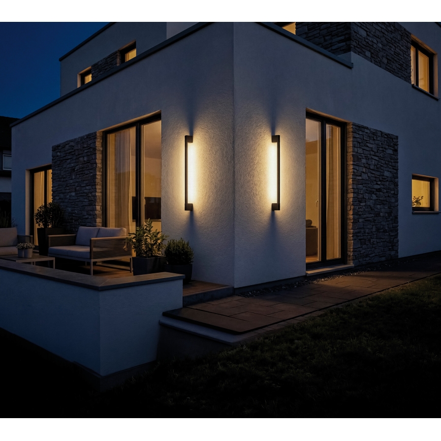 LED επιτοίχιο φωτιστικό εξωτερικού χώρου YALTE LED/8,5W/230V 3000/4000/6500K 93 cm IP54 μαύρο