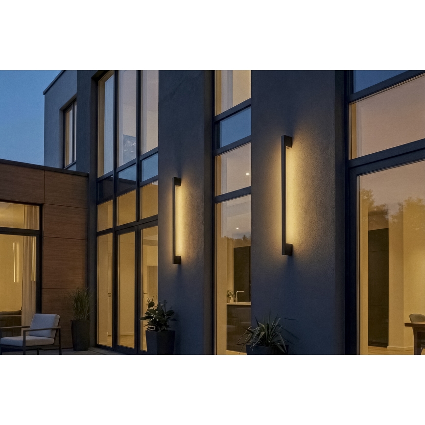 Εξωτερικό επιτοίχιο φωτιστικό LED YALTE LED/12W/230V 3000/4000/6500K 123 cm IP54 μαύρο