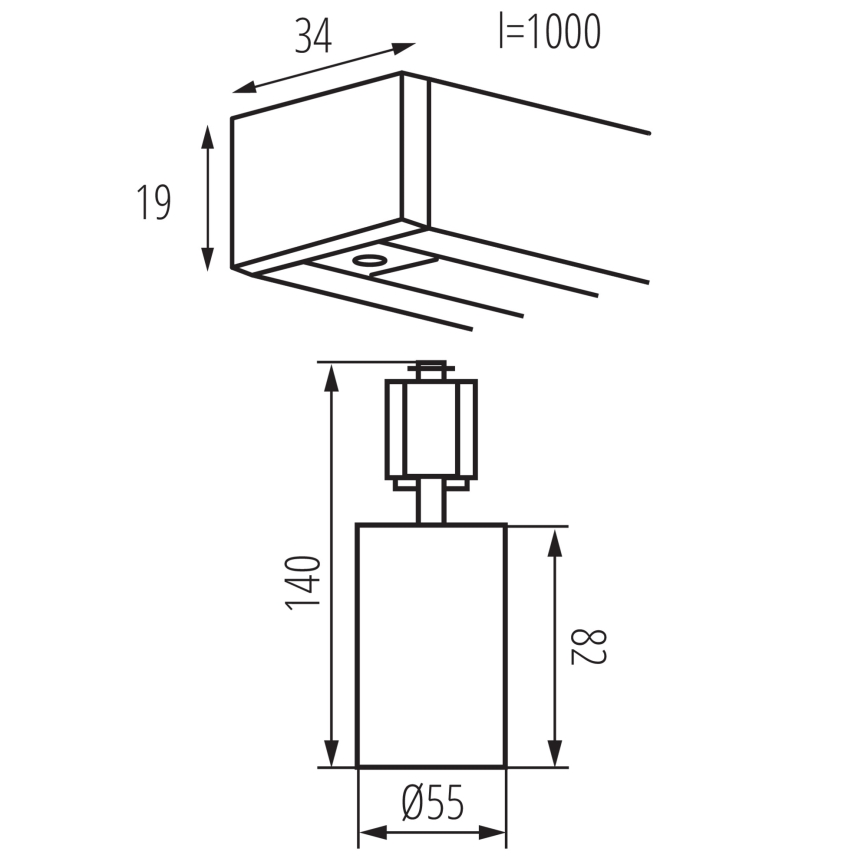 Σποτ για σύστημα ράγας ALTEAR 3xGU10/10W/230V 1m μαύρο