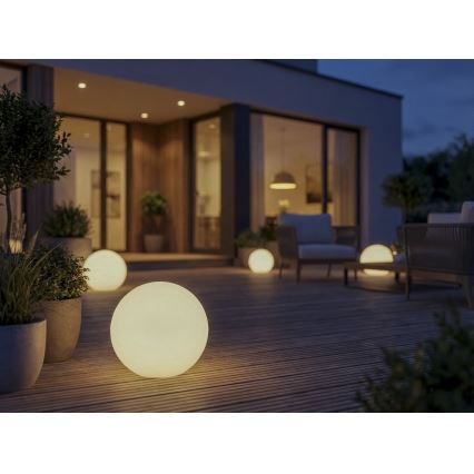 Εξωτερικό φωτιστικό STONO 1xE27/20W/230V διάμ. 40 cm IP65 λευκό