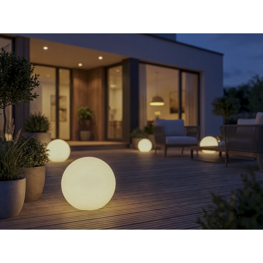 Εξωτερικό φωτιστικό STONO 1xE27/20W/230V Ø 50 εκ. IP65 λευκό