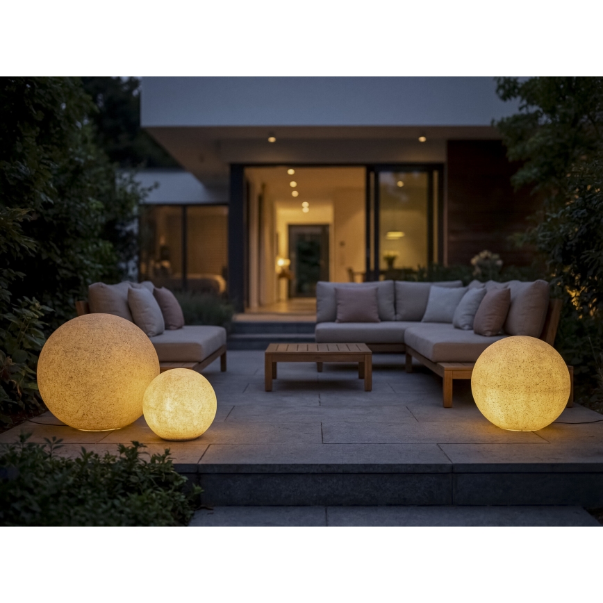 Εξωτερικό φωτιστικό STONO 1xE27/20W/230V, διάμ. 30 εκ., IP65, μπεζ