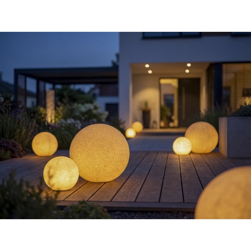 Εξωτερικό φωτιστικό STONO 1x E27/20W/230V, Ø 50 cm, IP65, μπεζ