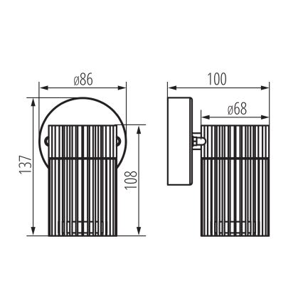 Εξωτερικό επιτοίχιο φωτιστικό σποτ RADILO 1xGU10/11W/230V IP44 μαύρο
