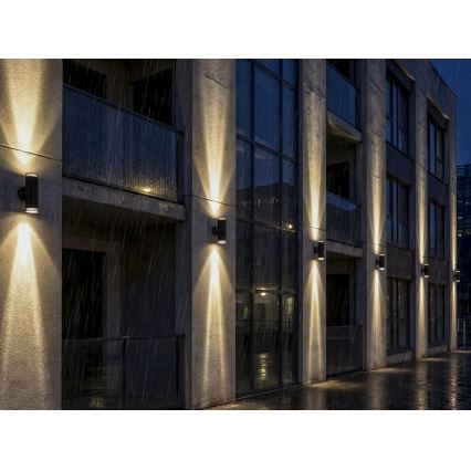 Επιτοίχιο φωτιστικό σποτ εξωτερικού χώρου RADILO 2xGU10/11W/230V IP44 μαύρο