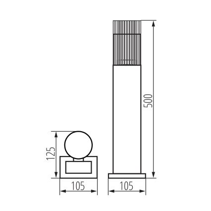 Εξωτερικό φωτιστικό RADILO 1xGU10/11W/230V 50 cm IP44 μαύρο